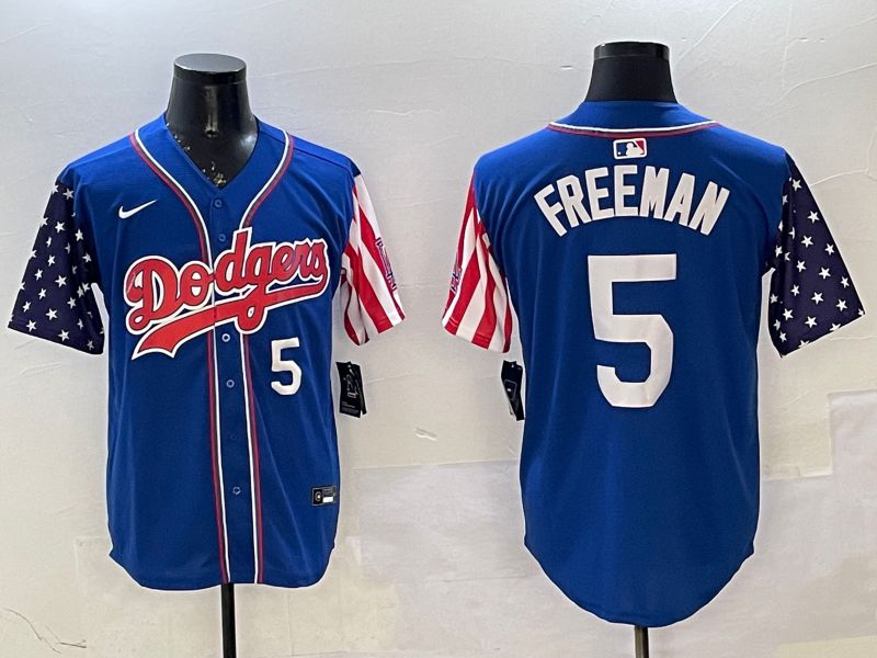 Men Los Angeles Dodgers #5 Freeman Blue a generation of national flags Joint name 2025 Nike MLB Jersey style 10->los angeles dodgers->MLB Jersey